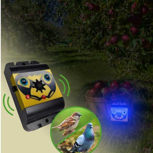 Dispozitiv cu ultrasunete pentru pasăre-albastru-bliț-unic